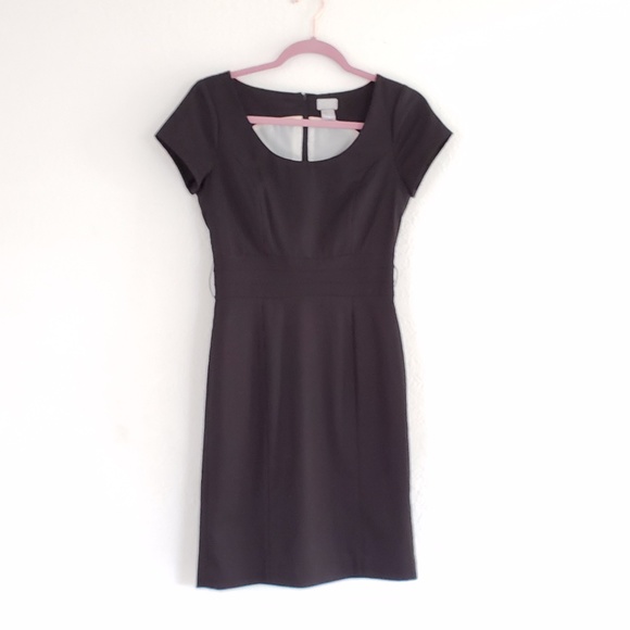 H&M Pin Stripe Black White Zippered Work Dress - Picture 1 of 8